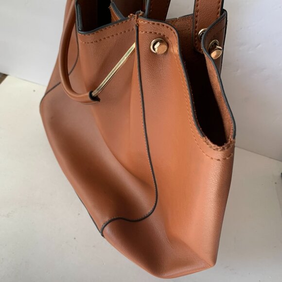 Marc New York Brown Leather Bag Marc New York (Andrew Marc) Brown Studded Handbag- Gold  main image 2